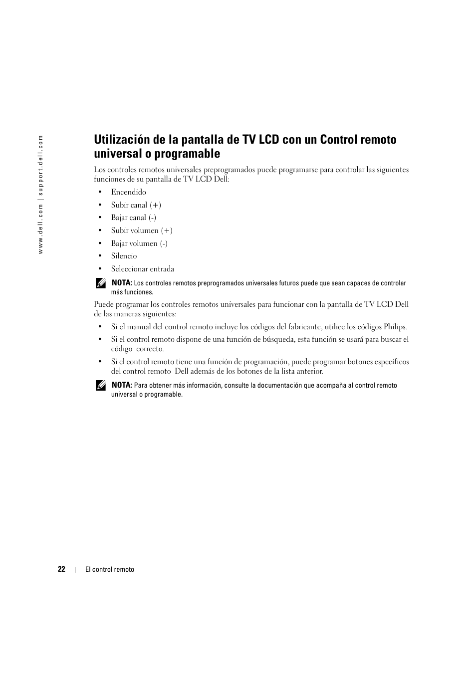 Dell LCD TV W2306C User Manual | Page 82 / 180