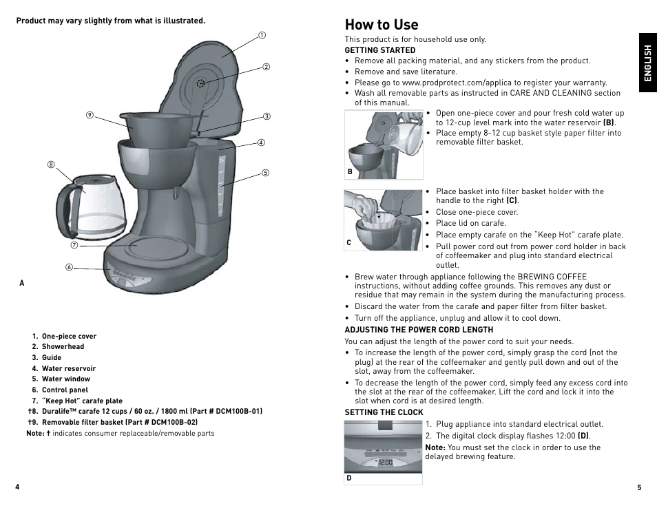 How to use | Black & Decker DCM100B User Manual | Page 3 / 15