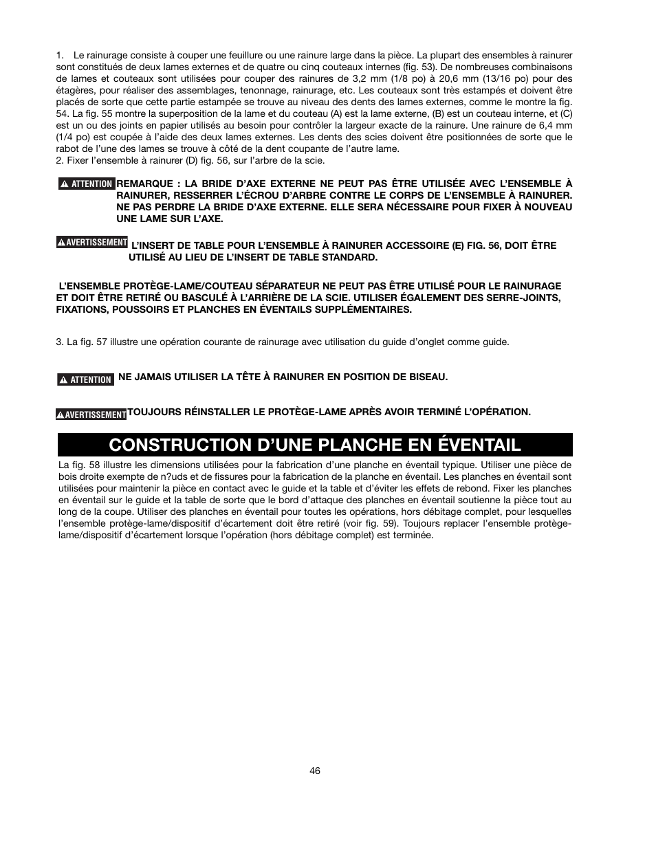 Construction d’une planche en éventail | Black & Decker FIRESTORM FS210LS User Manual | Page 46 / 68