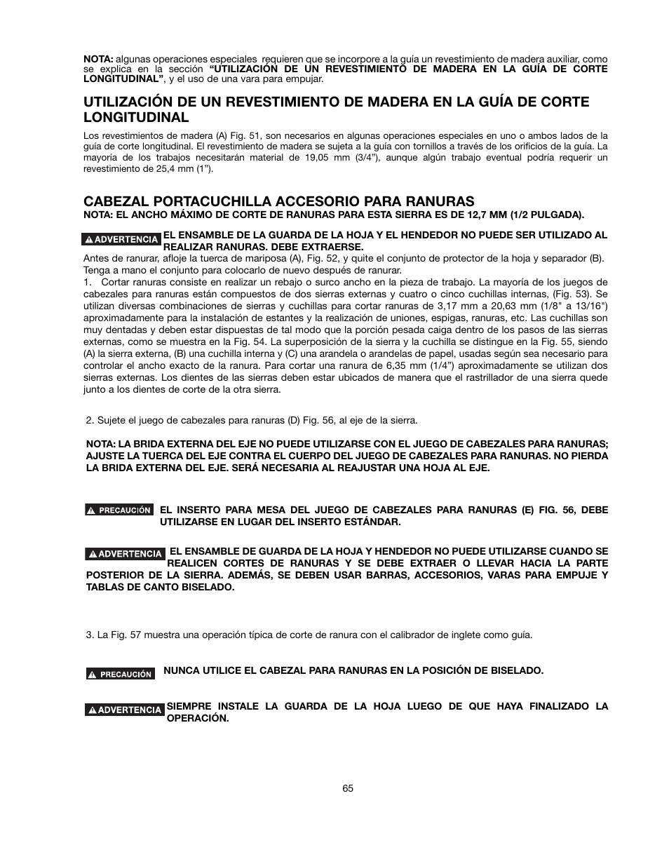 Cabezal portacuchilla accesorio para ranuras | Black & Decker FIRESTORM FS210LS User Manual | Page 65 / 68