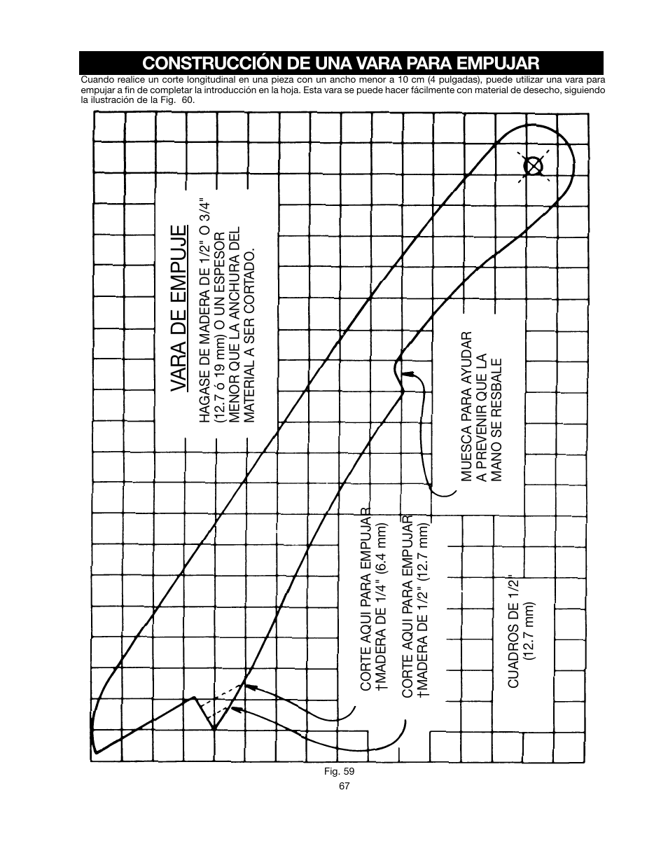 Vara de empuje, Construcción de una vara para empujar | Black & Decker FIRESTORM FS210LS User Manual | Page 67 / 68
