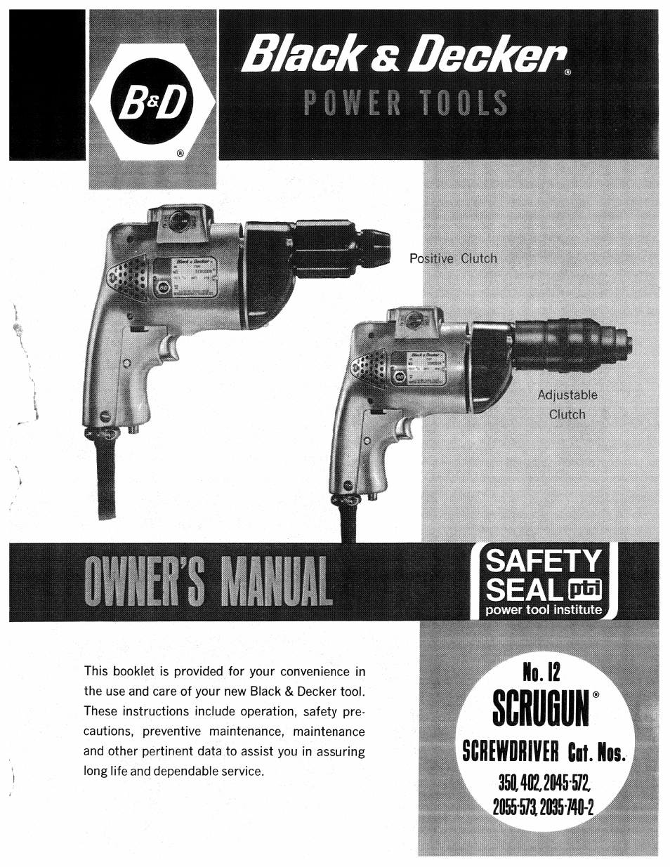 Black & Decker Scrugun 402 User Manual | 4 pages