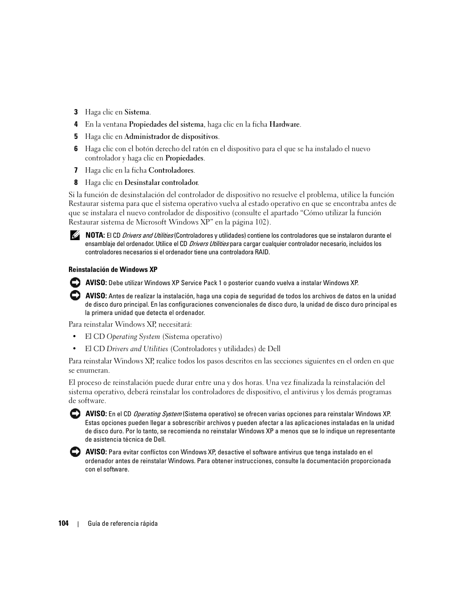 Dell OptiPlex 745c (Early 2007) User Manual | Page 104 / 110