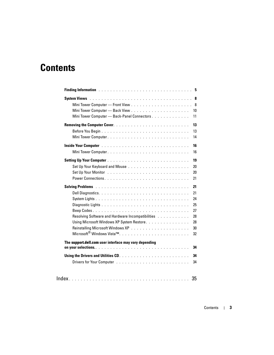 Dell OptiPlex 745c (Early 2007) User Manual | Page 3 / 110