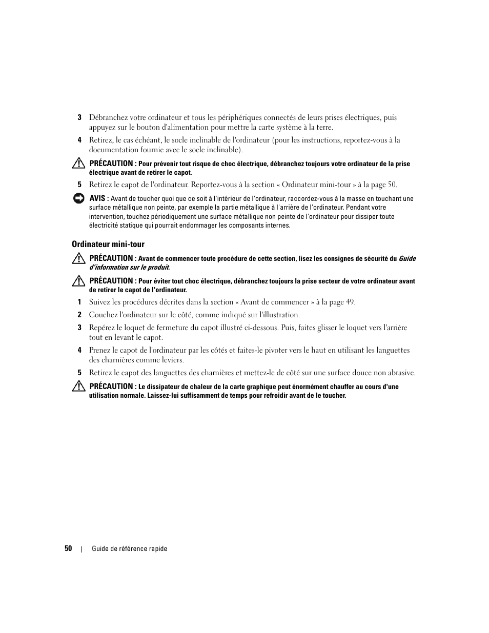 Ordinateur mini-tour | Dell OptiPlex 745c (Early 2007) User Manual | Page 50 / 110