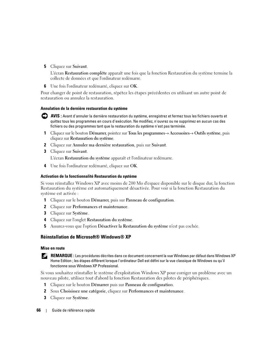 Réinstallation de microsoft® windows® xp | Dell OptiPlex 745c (Early 2007) User Manual | Page 66 / 110