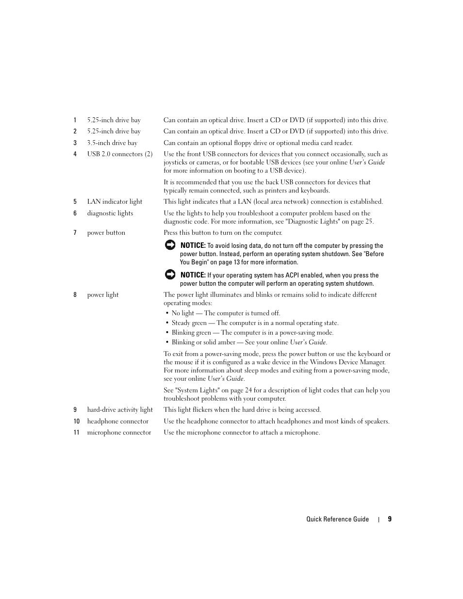 Dell OptiPlex 745c (Early 2007) User Manual | Page 9 / 110