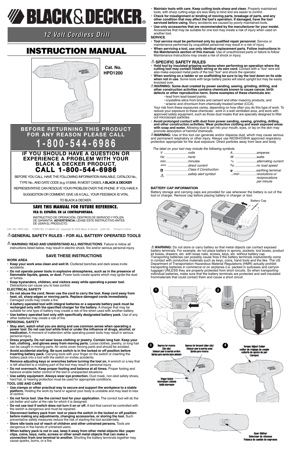 Black & Decker HPD1200 User Manual | 6 pages