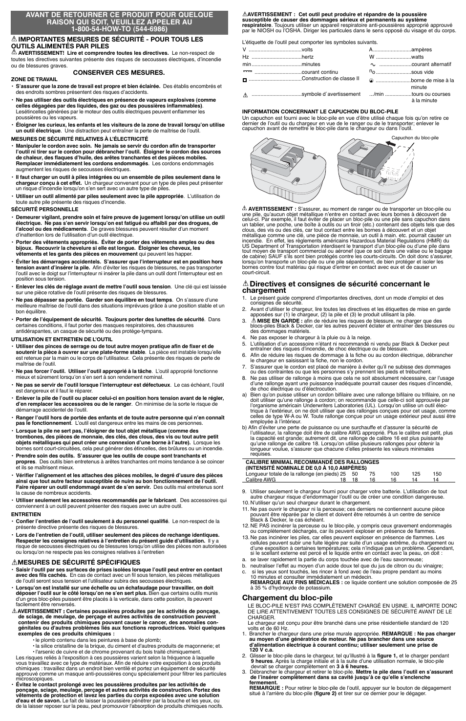 Chargement du bloc-pile | Black & Decker HPD1200 User Manual | Page 3 / 6