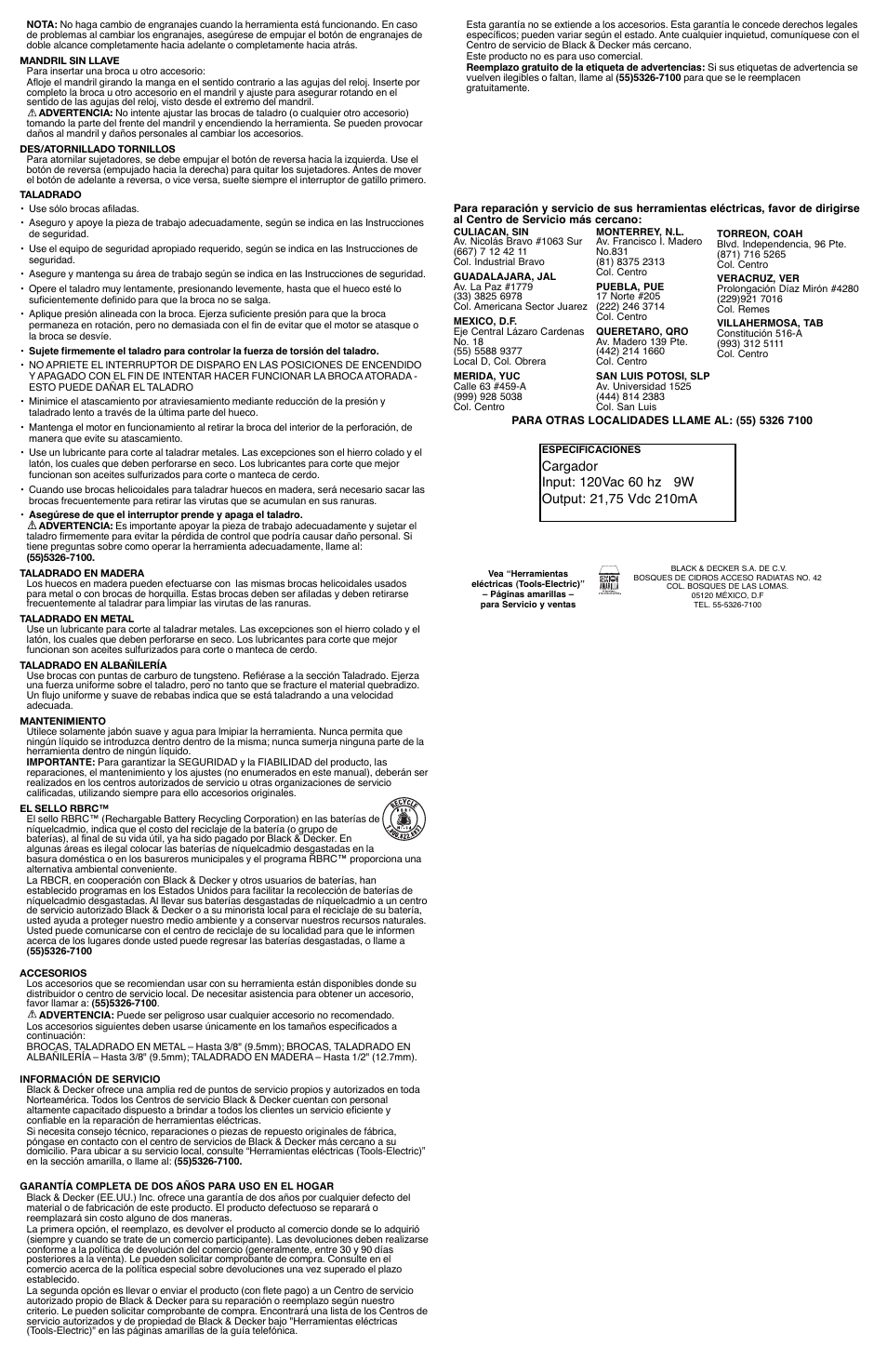 Black & Decker HPD1200 User Manual | Page 6 / 6