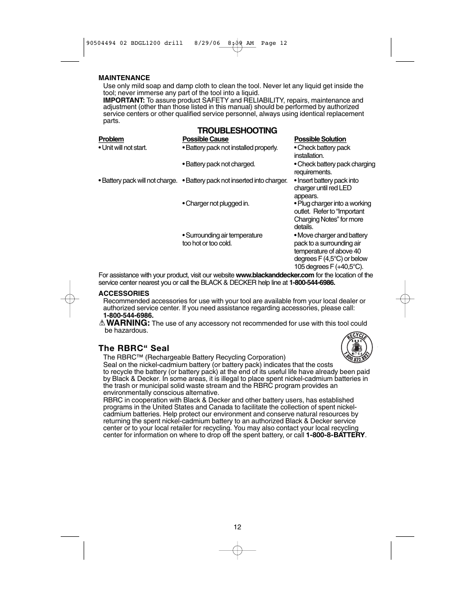 Black & Decker 90504494 User Manual | Page 12 / 44