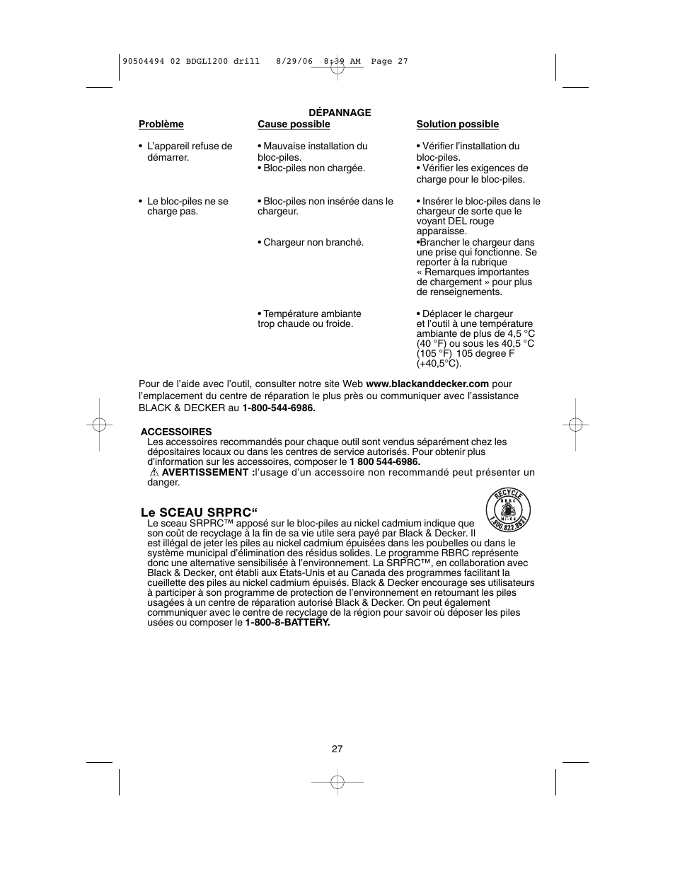 Black & Decker 90504494 User Manual | Page 27 / 44