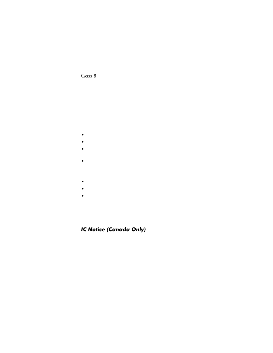 Class b, Ic notice (canada only) | Dell Inspiron 3500 User Manual | Page 14 / 60