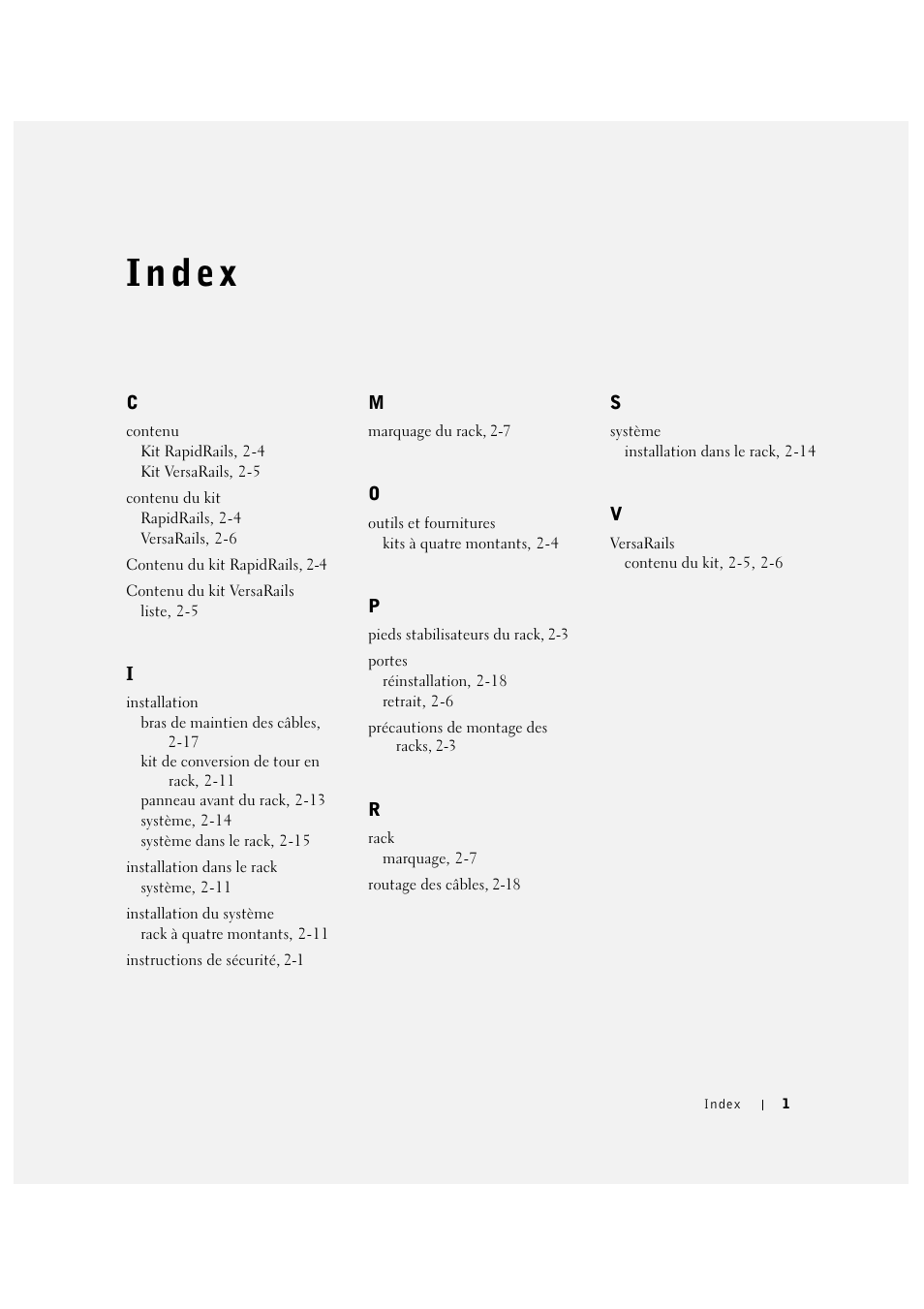 Index | Dell PowerEdge 2600 User Manual | Page 47 / 124