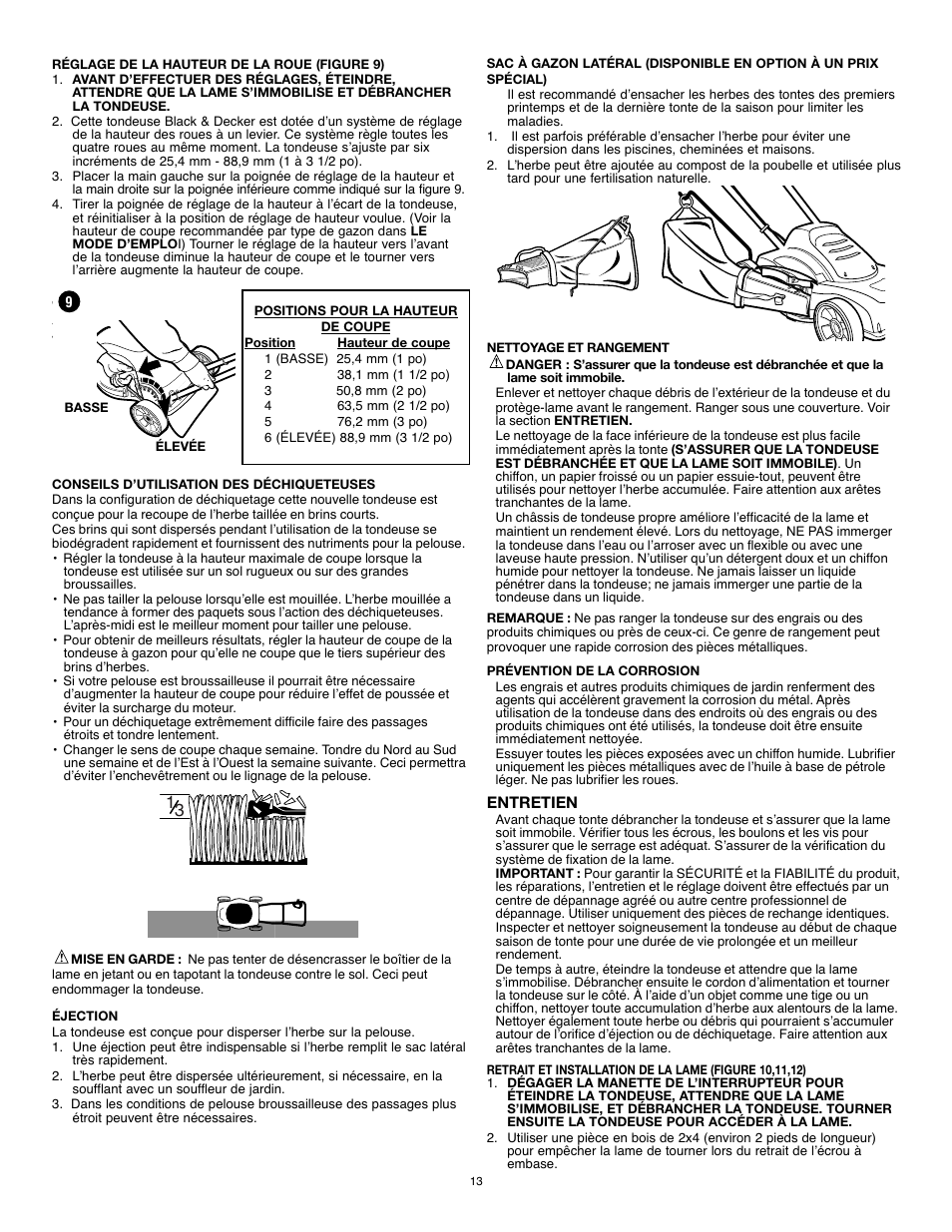 Black & Decker 18" (46cm) Mulching Mower MM575 User Manual | Page 13 / 23