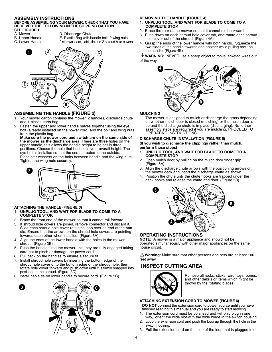 Inspect cutting area | Black & Decker 18" (46cm) Mulching Mower MM575 User Manual | Page 4 / 23