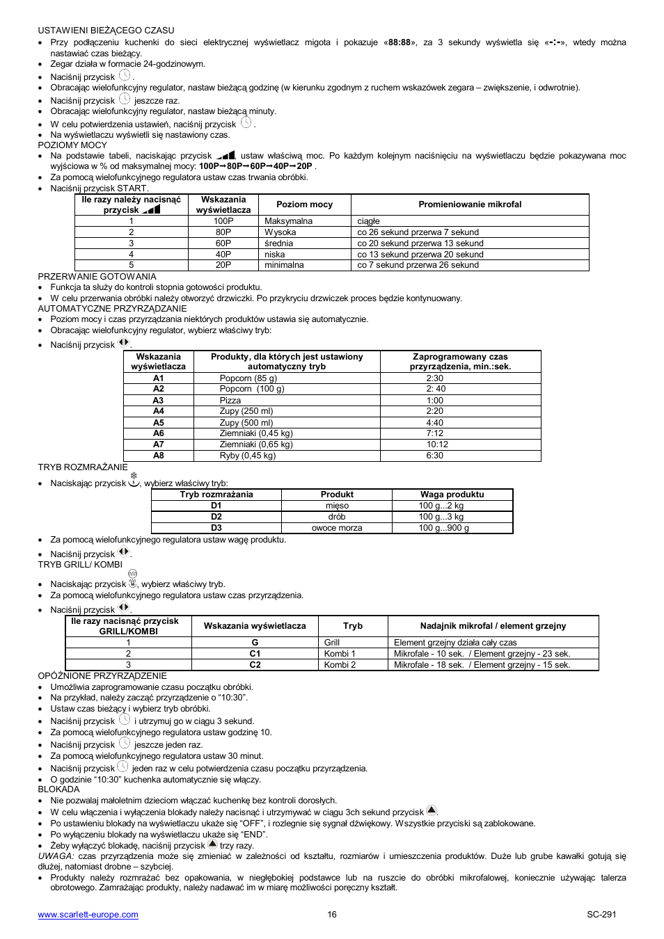 Scarlett SC-291 User Manual | Page 16 / 41