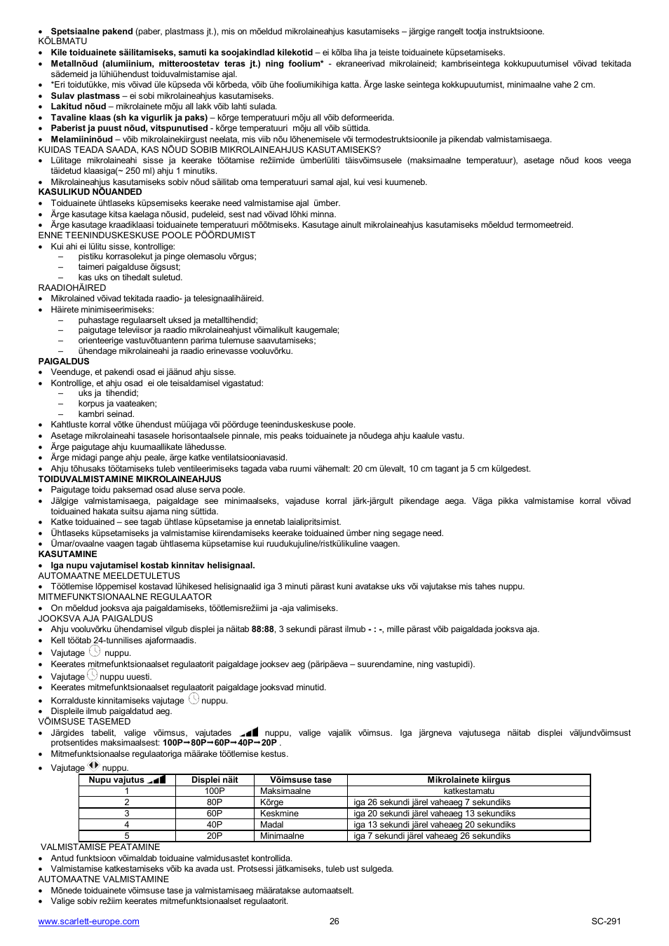 Scarlett SC-291 User Manual | Page 26 / 41