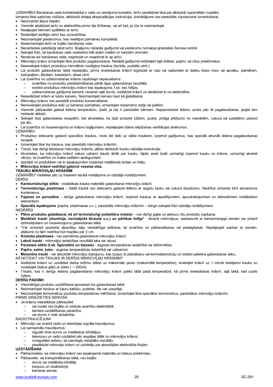Scarlett SC-291 User Manual | Page 28 / 41