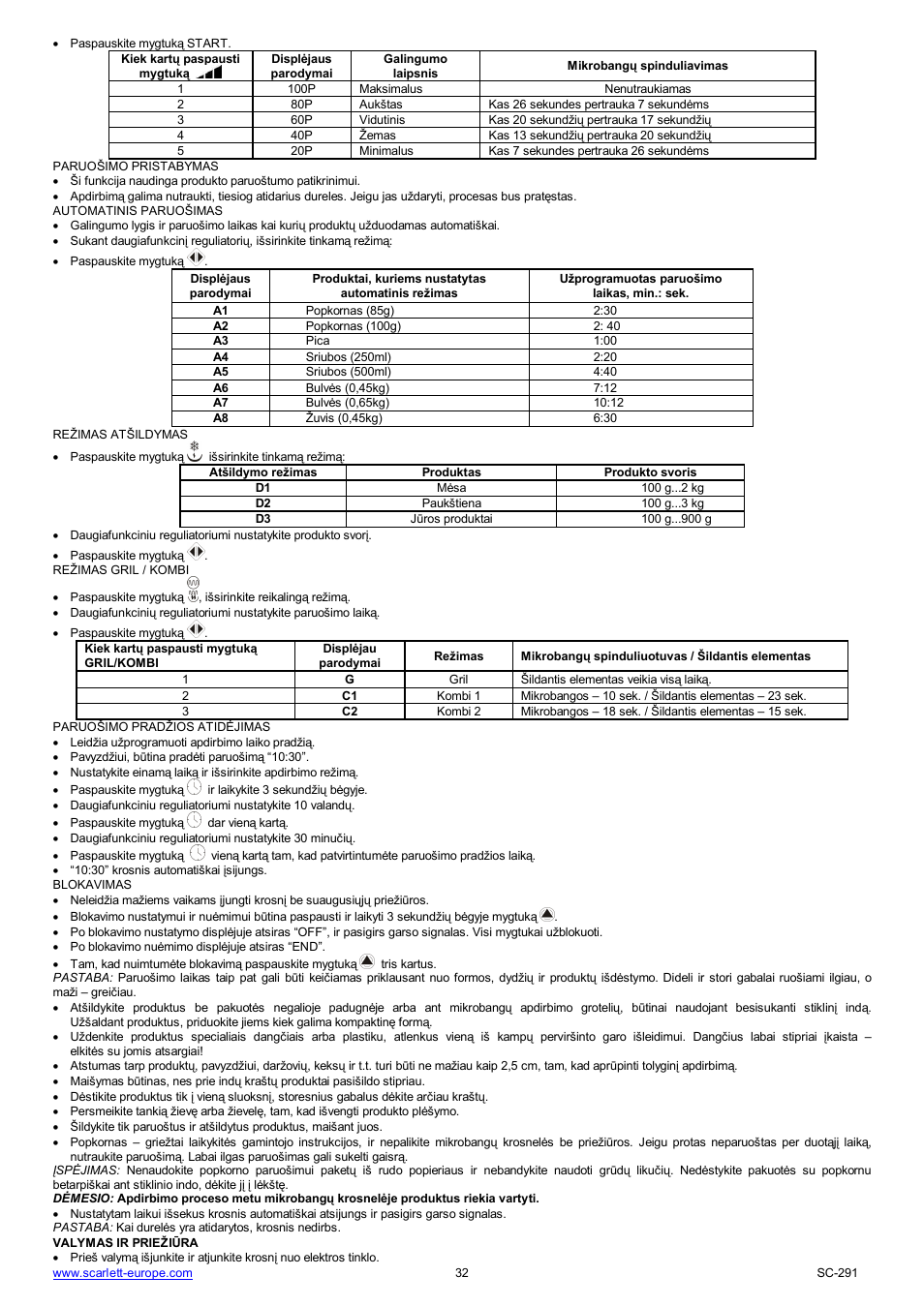 Scarlett SC-291 User Manual | Page 32 / 41