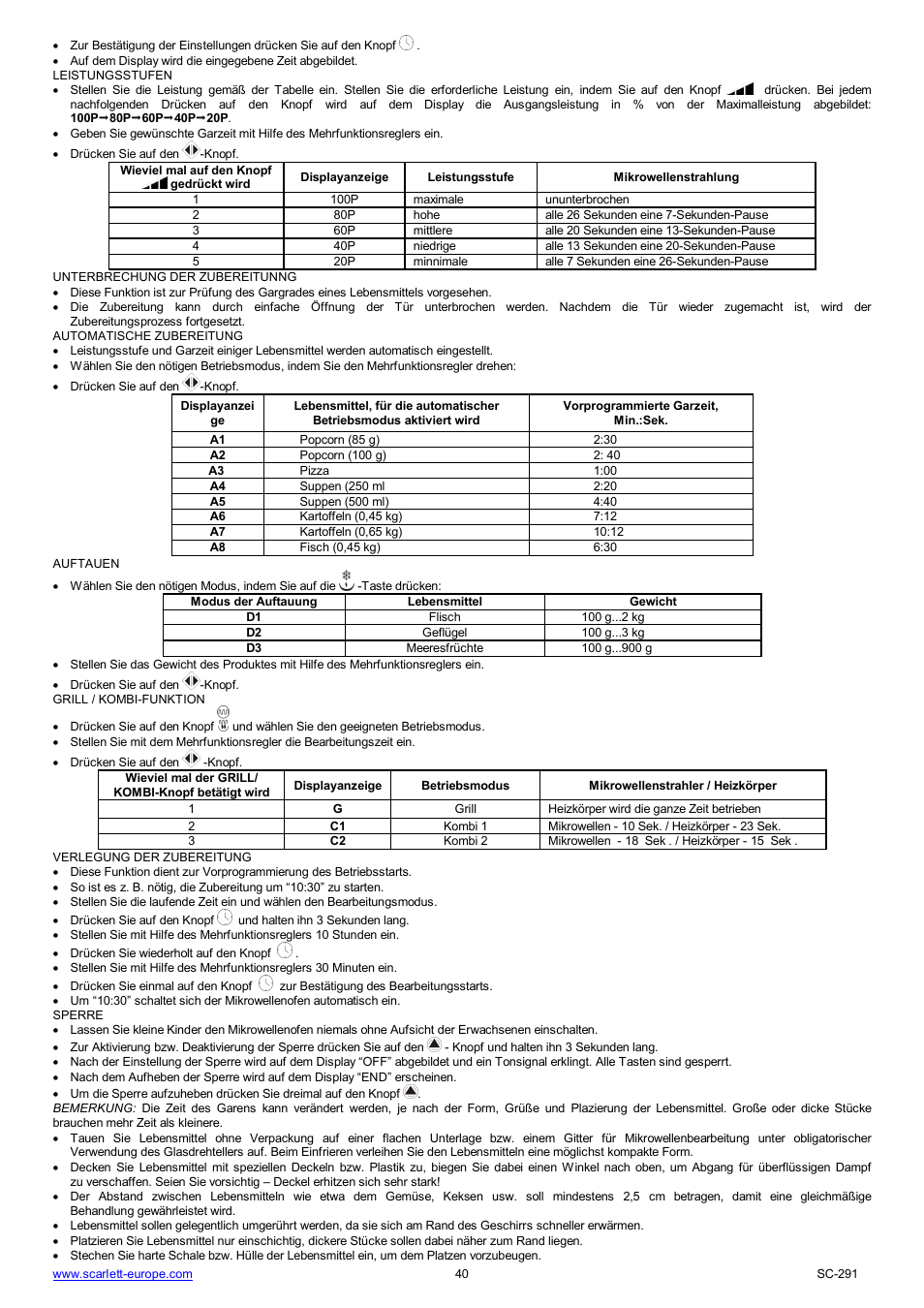 Scarlett SC-291 User Manual | Page 40 / 41