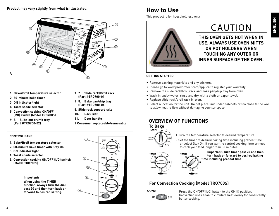 How to use, Overview of functions | Black & Decker TRO700W User Manual | Page 3 / 15