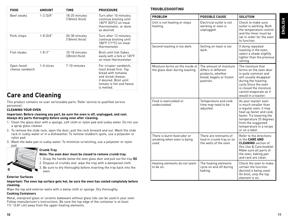 Care and cleaning | Black & Decker TRO700W User Manual | Page 6 / 15