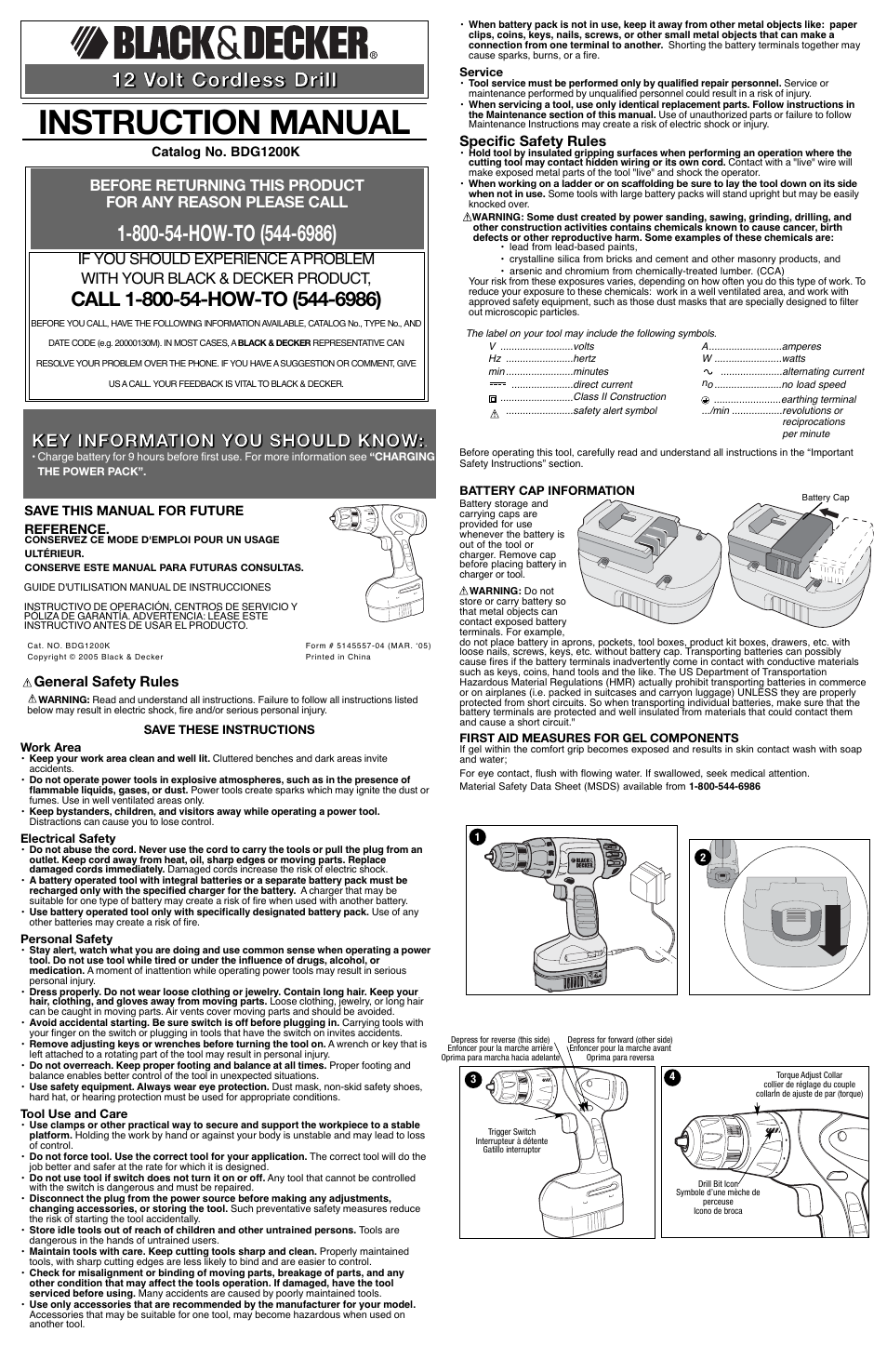 Black & Decker BDG1200K User Manual | 6 pages