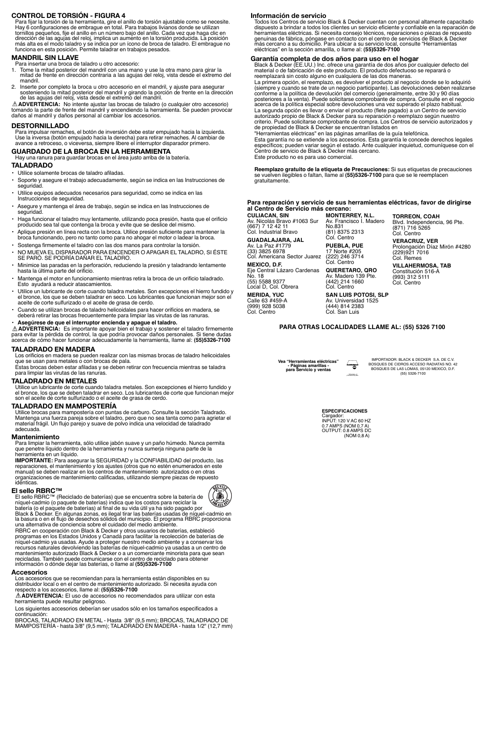 Black & Decker BDG1200K User Manual | Page 6 / 6