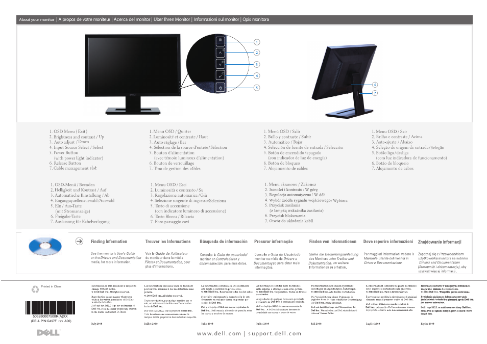 Www.dell.com | support.dell.com, D0ll | Dell E1909Wb Monitor User Manual | Page 2 / 2