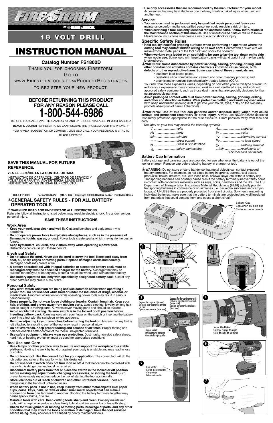 Black & Decker FireStorm 90502477 User Manual | 7 pages