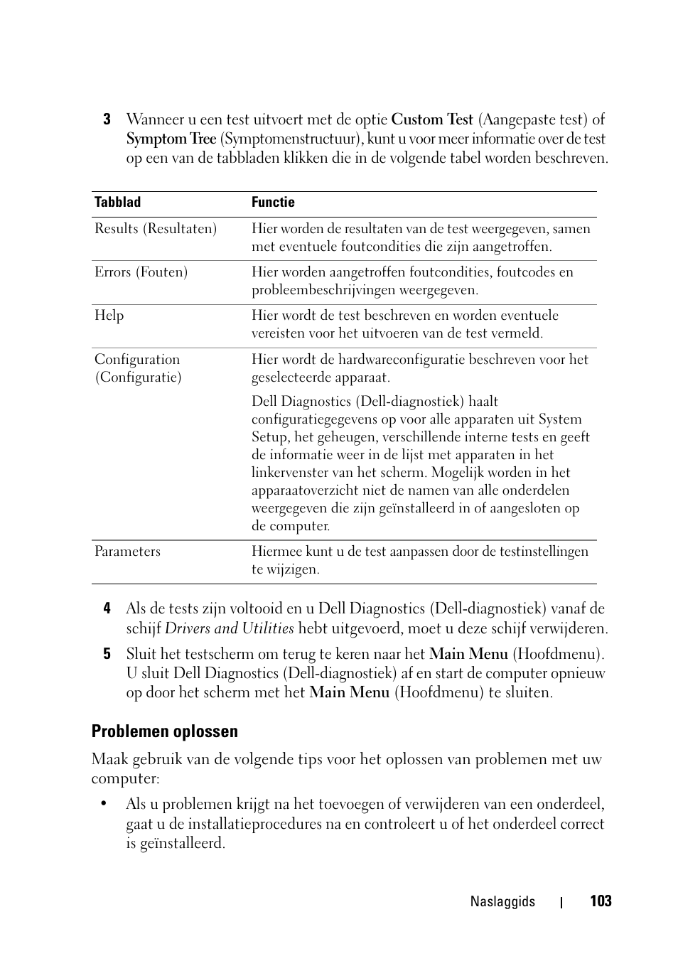 Problemen oplossen | Dell Precision T5400 (Late 2007) User Manual | Page 103 / 394