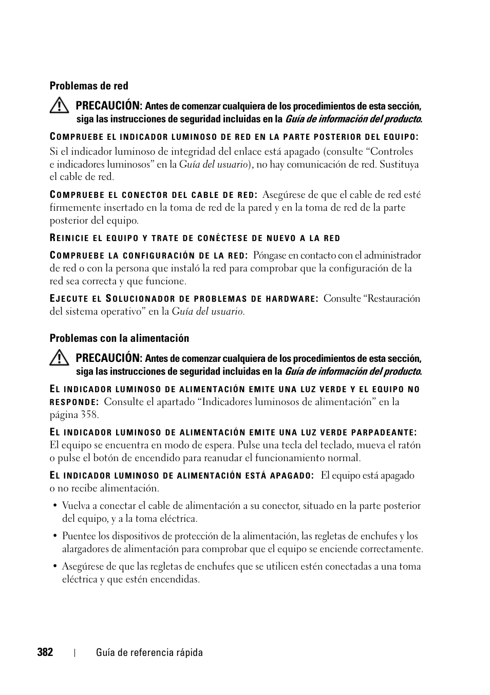 Precaución | Dell Precision T5400 (Late 2007) User Manual | Page 382 / 394