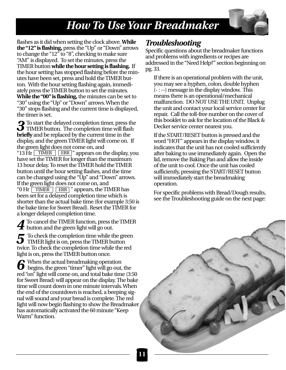 How to use your breadmaker | Black & Decker B1561 User Manual | Page 11 / 36