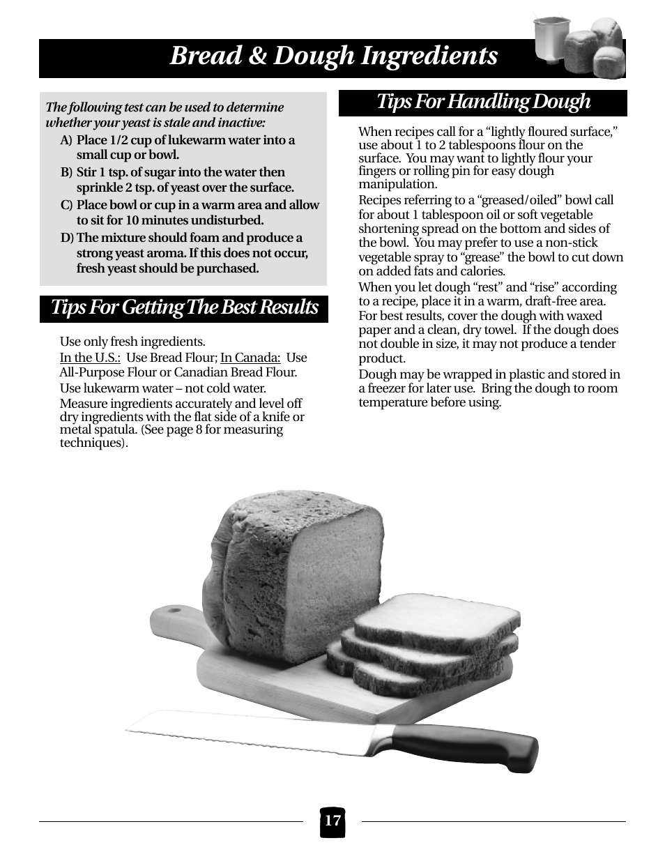 Bread & dough ingredients | Black & Decker B1561 User Manual | Page 17 / 36