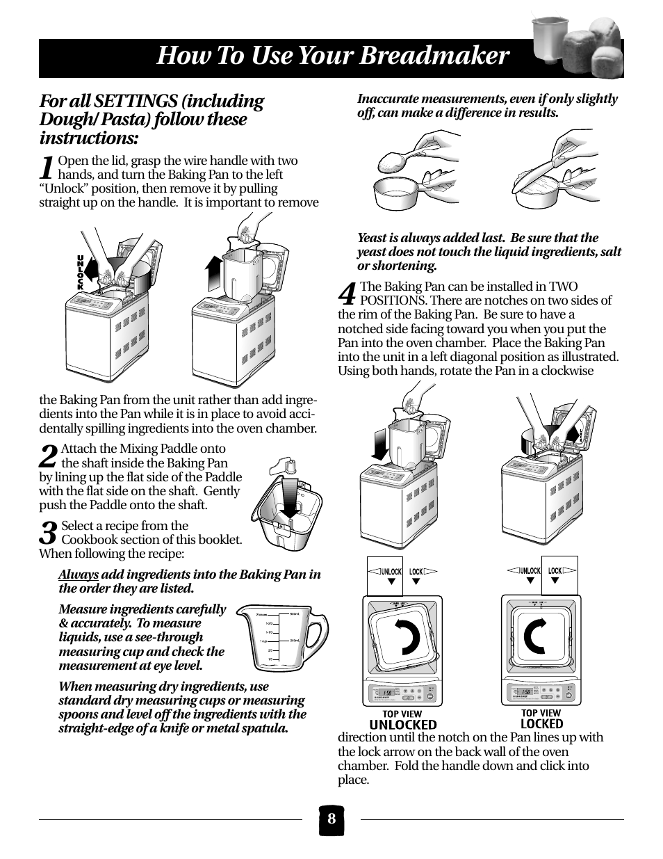 How to use your breadmaker | Black & Decker B1561 User Manual | Page 8 / 36
