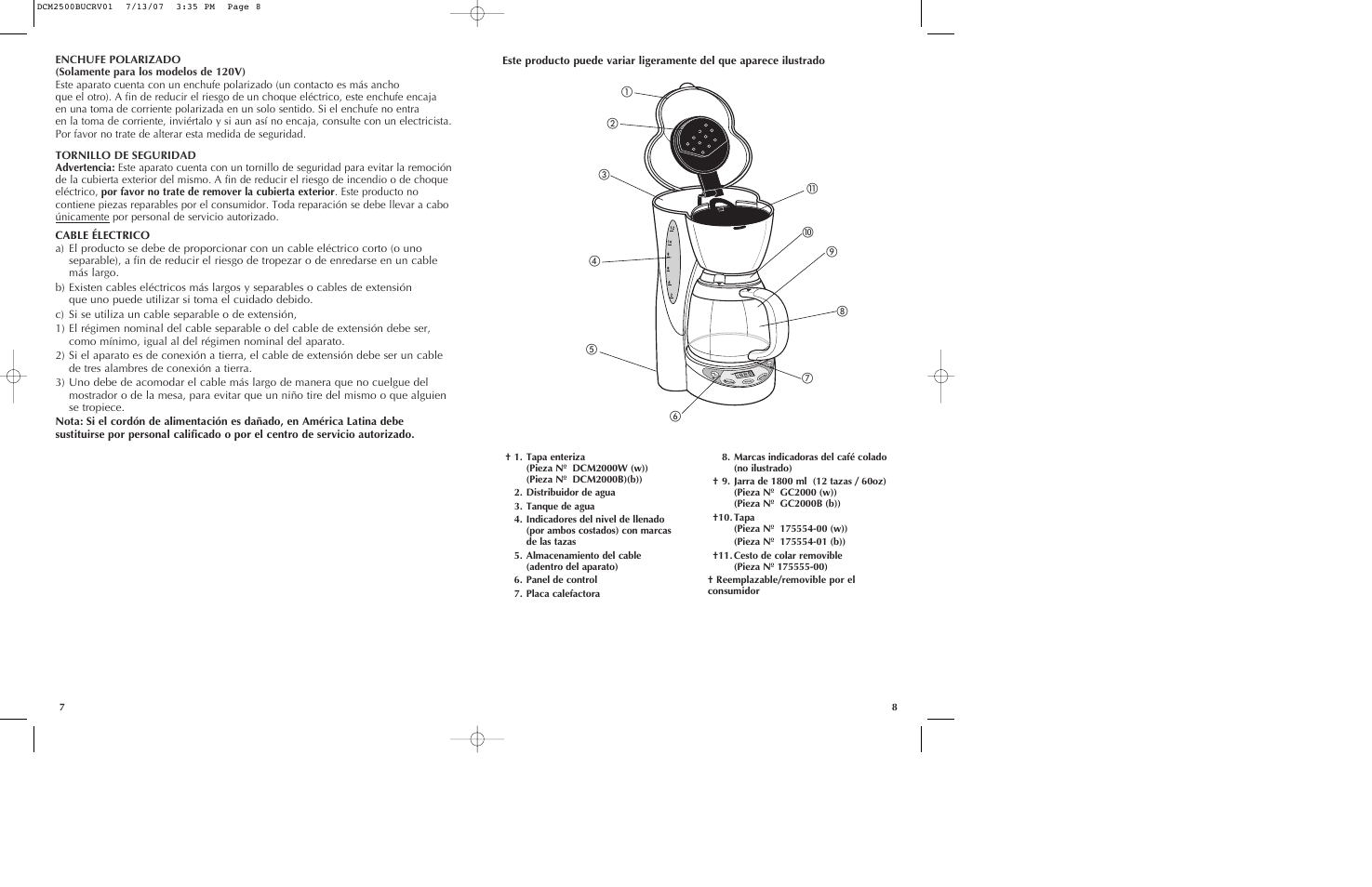 Black & Decker SmartBrew DCM2500K User Manual | Page 5 / 13