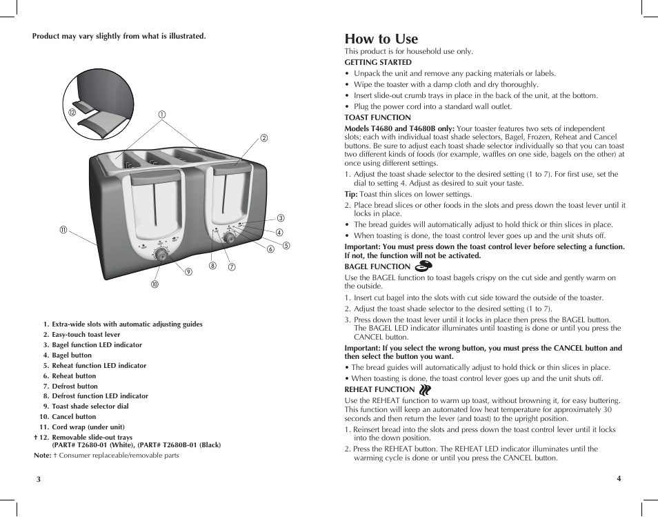 How to use | Black & Decker T4680B User Manual | Page 3 / 9