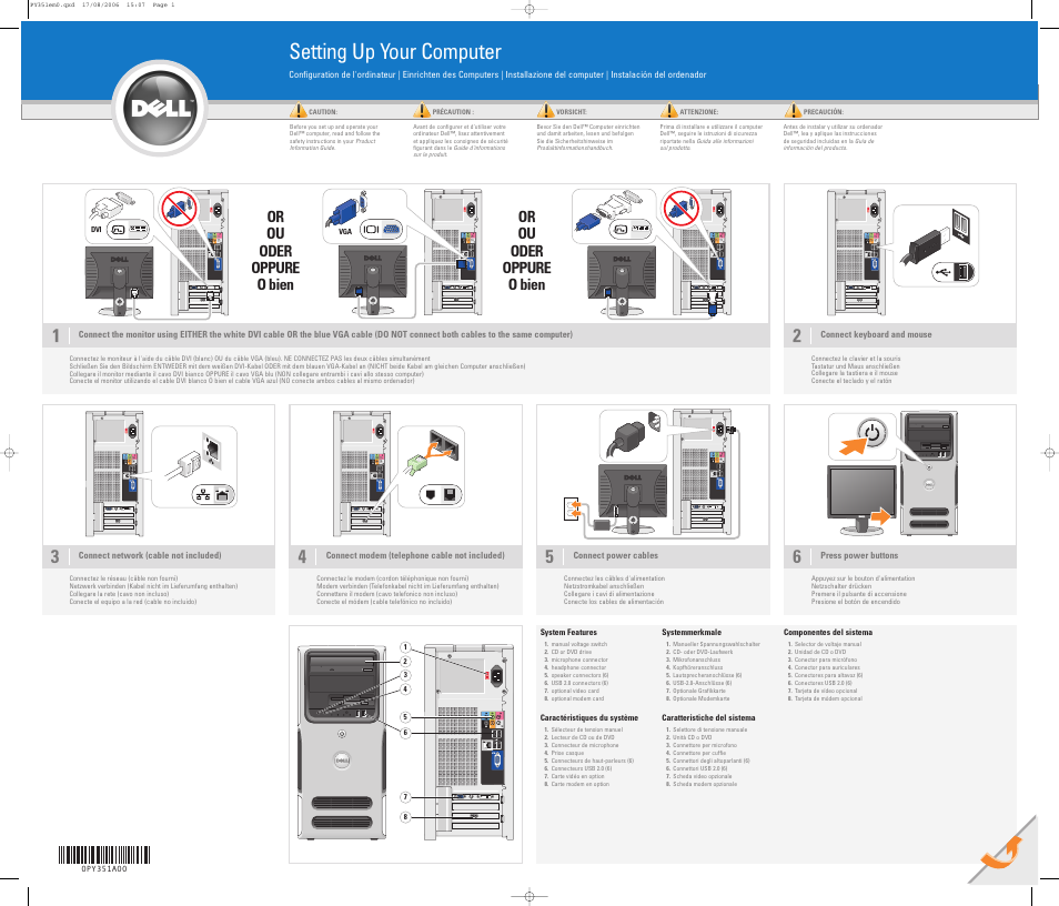 Dell Dimension E521 User Manual | 2 pages