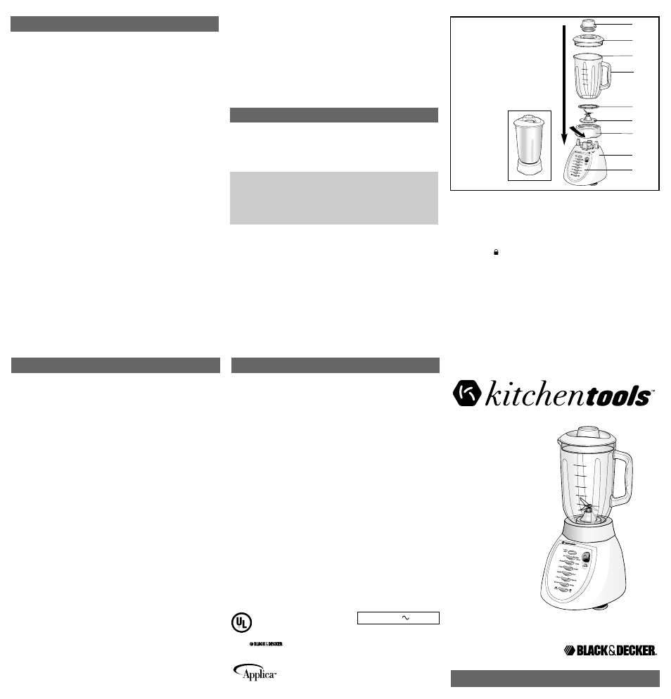 Black & Decker KITCHENTOOLS BL680 User Manual | 2 pages