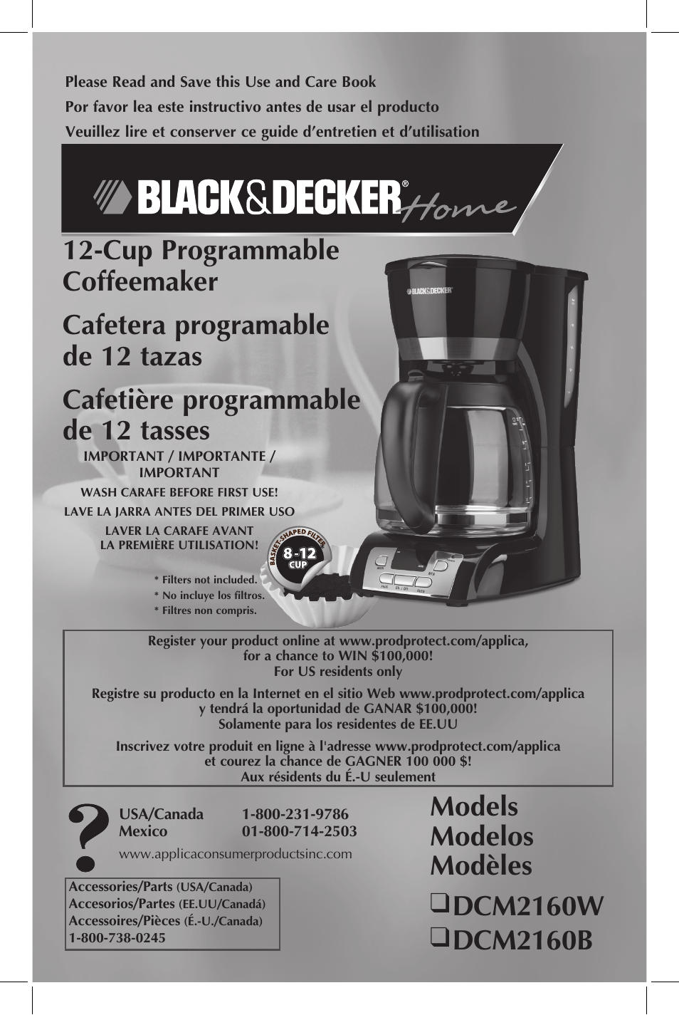 Black & Decker DCM2160W User Manual | 19 pages