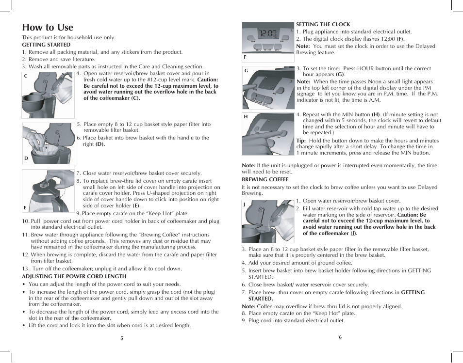 How to use | Black & Decker DCM2160W User Manual | Page 4 / 19