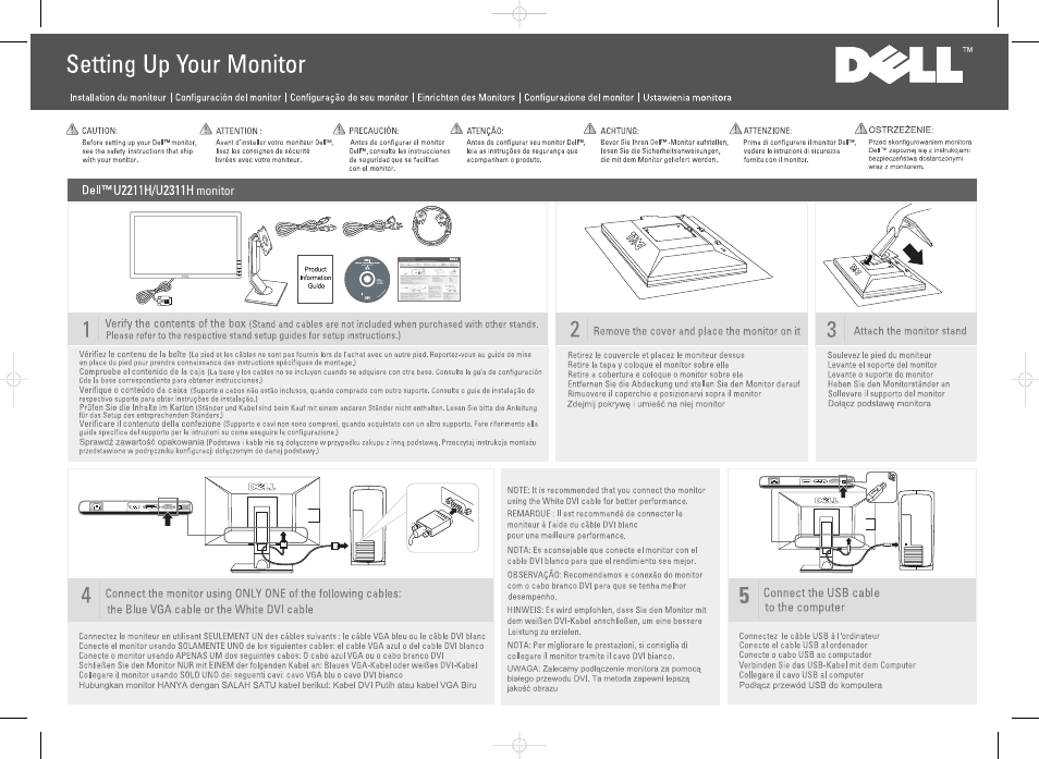 Dell U2311H Monitor User Manual | 2 pages