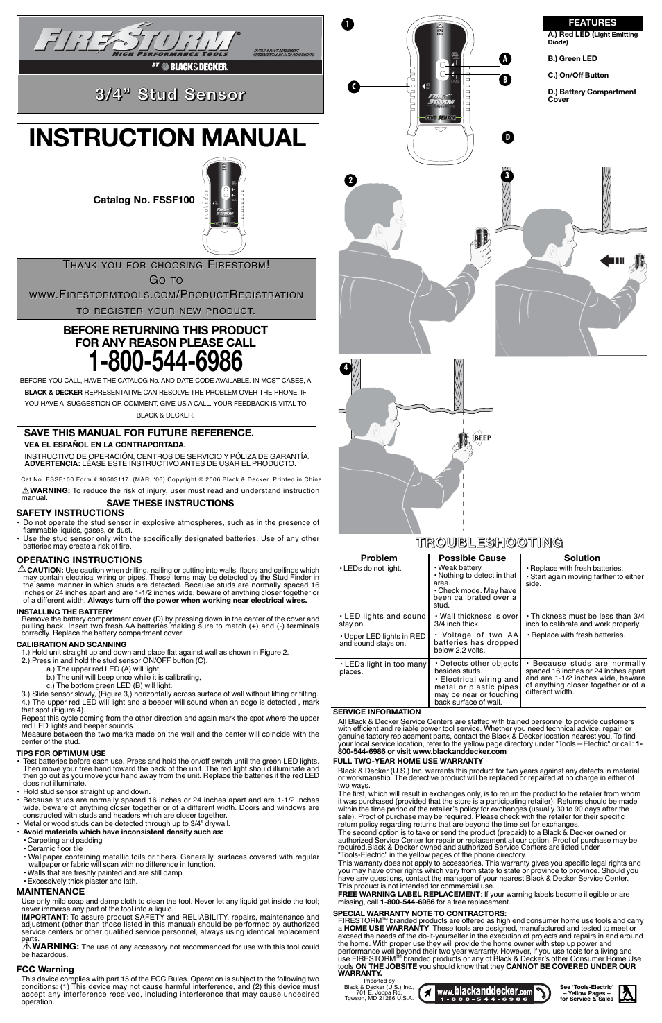 Black & Decker Fire Storm FSSF100 User Manual | 3 pages