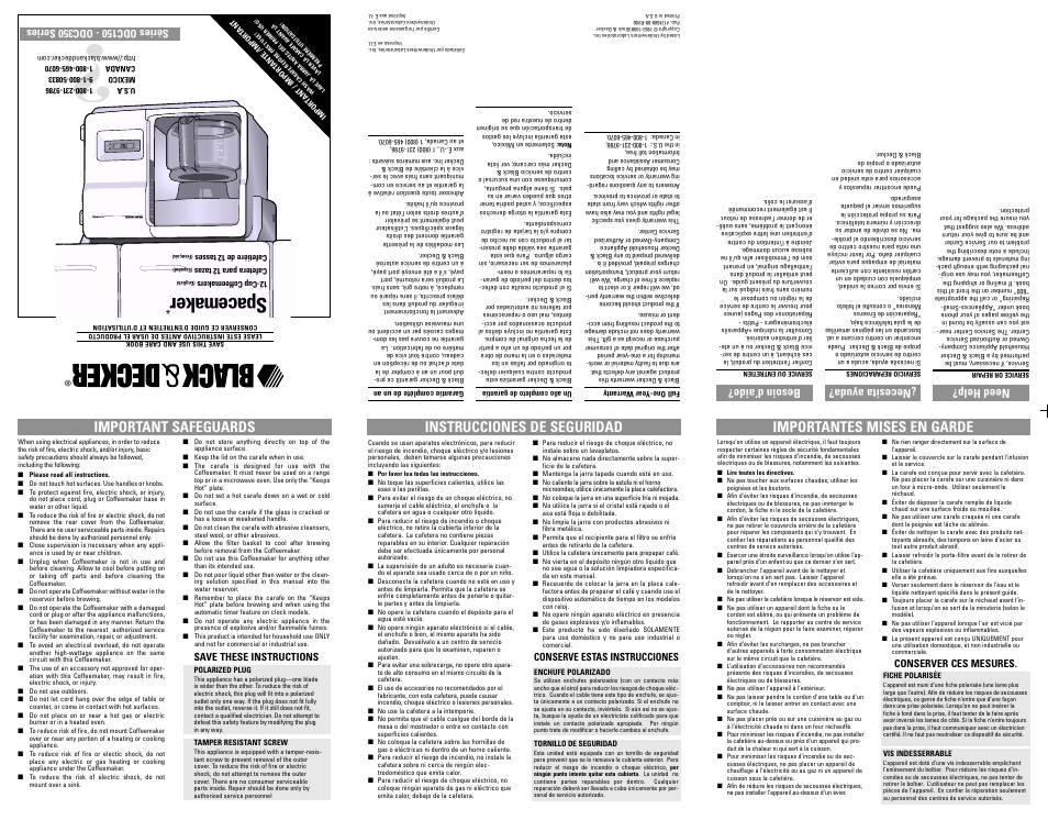Mises en garde, Spacemaker, Need help | Necesita ayuda, Besoin d’aide | Black & Decker ODC350 User Manual | Page 4 / 7