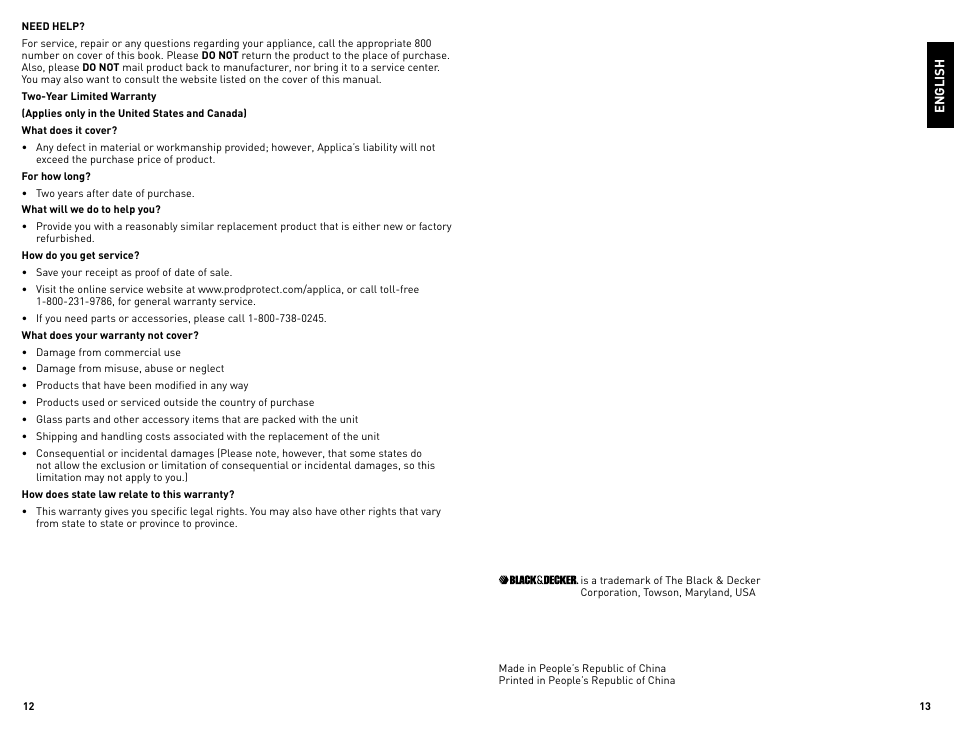 Black & Decker CM1509 User Manual | Page 7 / 15