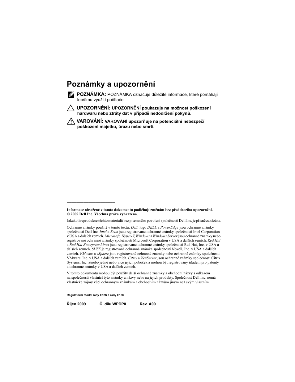 Poznámky a upozornění | Dell PowerEdge R510 User Manual | Page 18 / 130