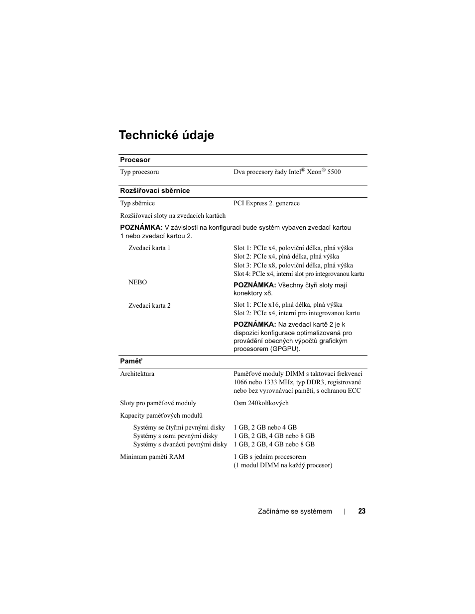 Technické údaje | Dell PowerEdge R510 User Manual | Page 25 / 130