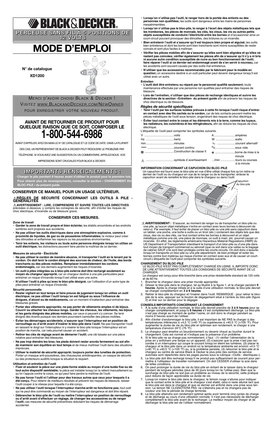 Mode d’emploi | Black & Decker 90504019 User Manual | Page 3 / 6