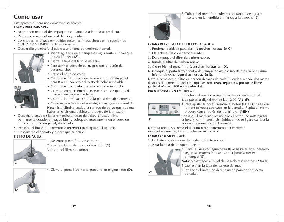 Como usar | Black & Decker DCM3100B User Manual | Page 10 / 21